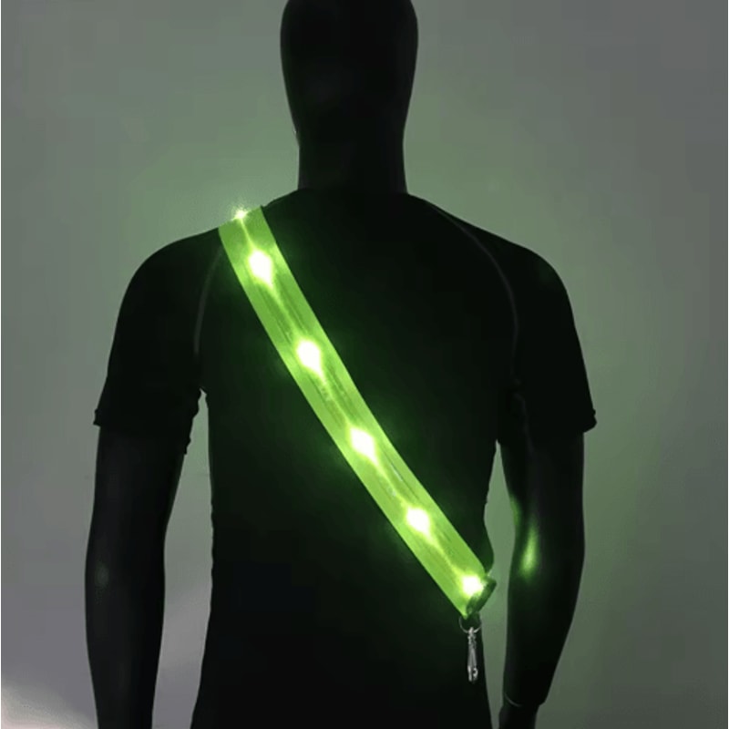 Rechargeable LED Reflective Shoulder Straps Night Safety Running Cycling Gear For Men Women 0