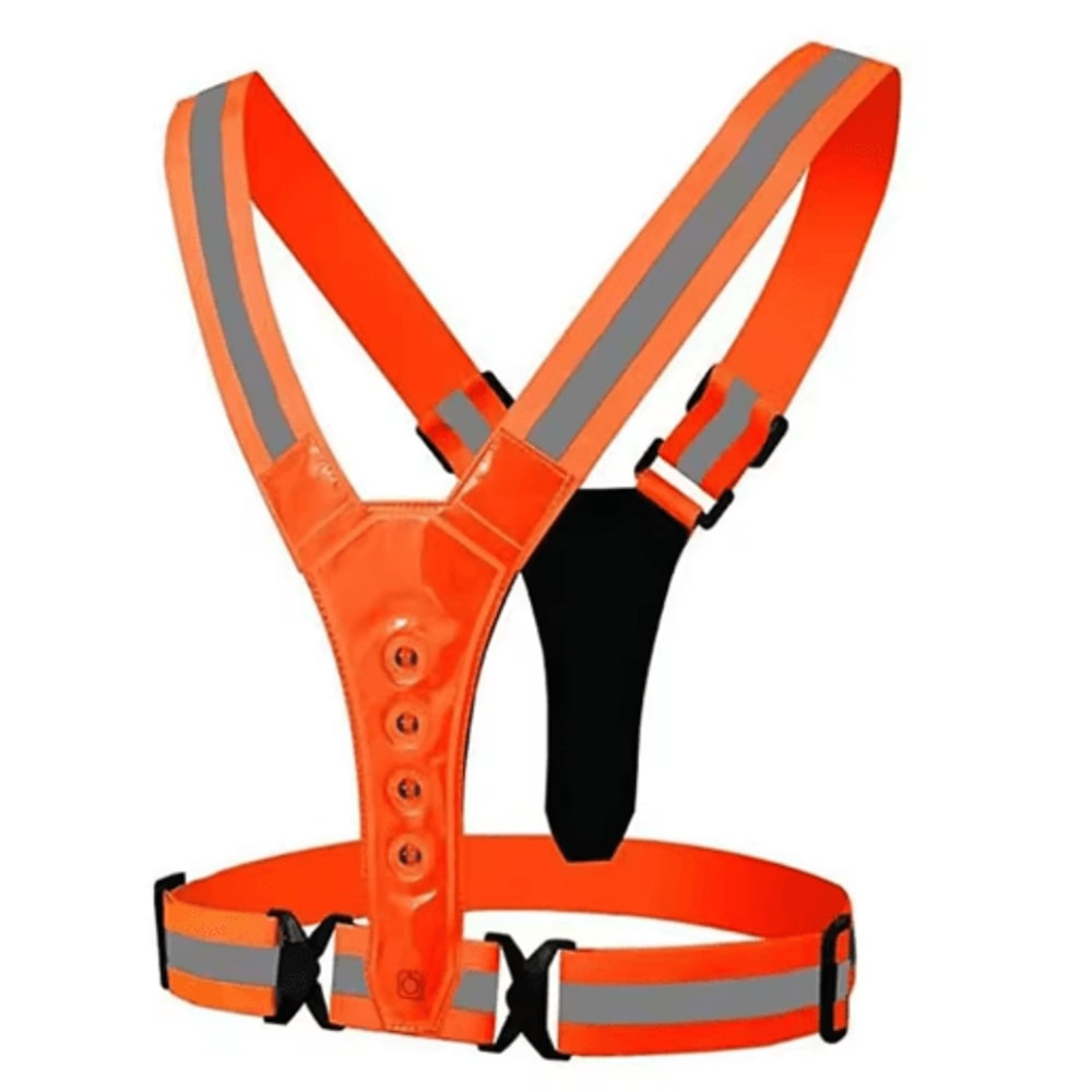 Rechargeable LED Reflective Shoulder Straps Night Safety Running Cycling Gear For Men Women 2
