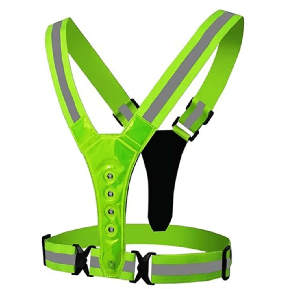 Rechargeable LED Reflective Shoulder Straps Night Safety Running Cycling Gear For Men Women 4