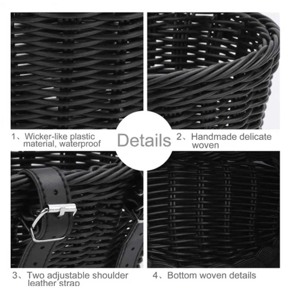 Adjustable Woven Bicycle Front Basket Multifunction Handlebar Bike Basket For Daily Use Gifting 6