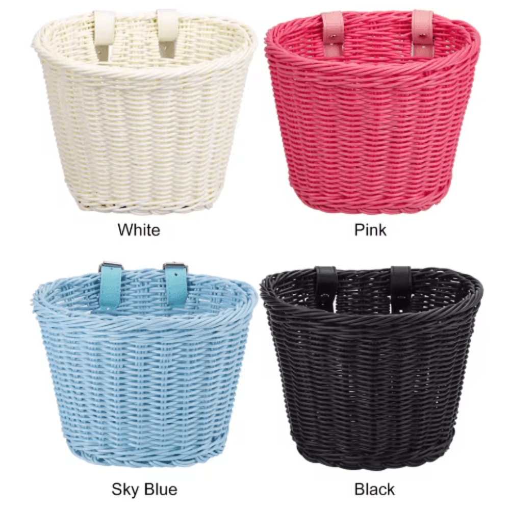 Adjustable Woven Bicycle Front Basket Multifunction Handlebar Bike Basket For Daily Use Gifting 0
