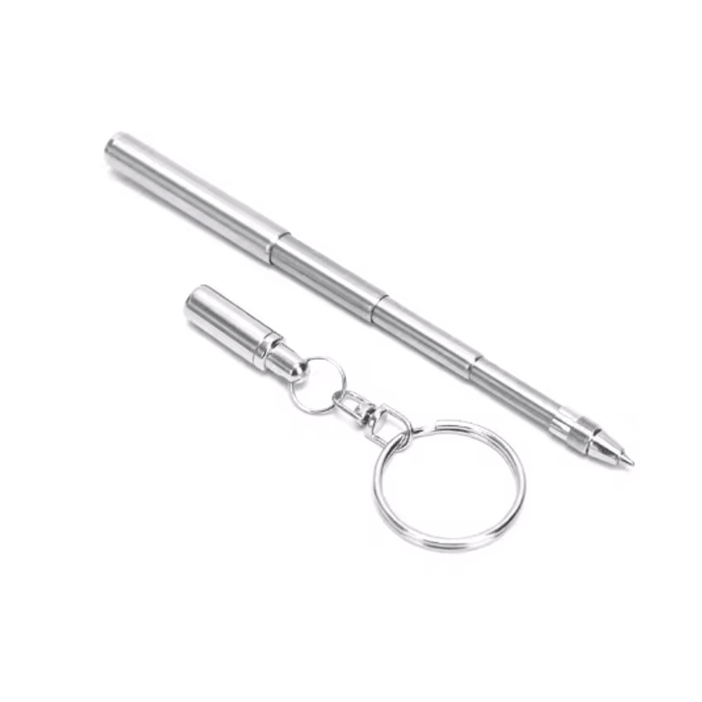 Mini Stainless Steel Telescopic Keychain Ballpoint Pen 4