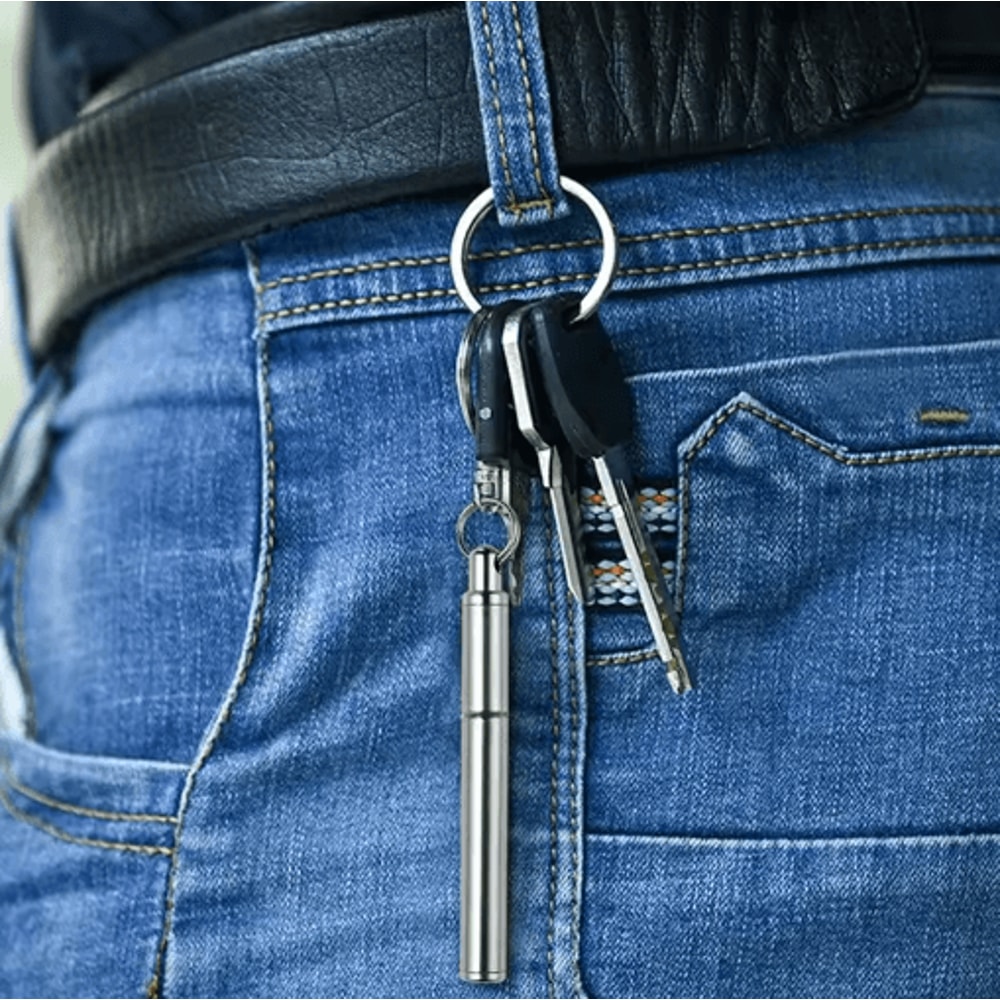 Mini Stainless Steel Telescopic Keychain Ballpoint Pen 6