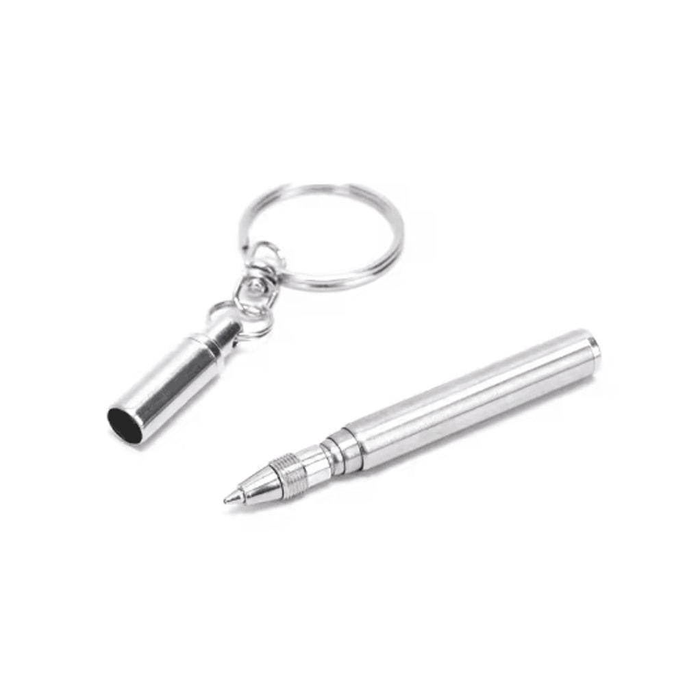 Mini Stainless Steel Telescopic Keychain Ballpoint Pen 7