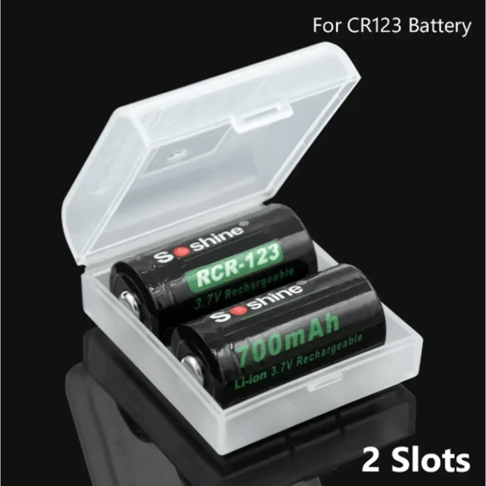 Transparent Hard Plastic CR123 16340 Battery Storage Case 9