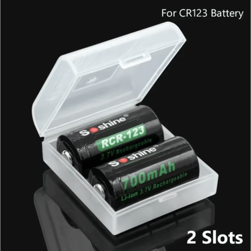 Transparent Hard Plastic CR123 16340 Battery Storage Case 9