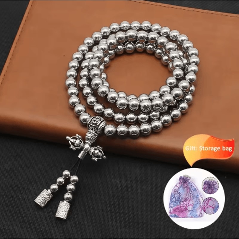 Tactical Steel Bead Survival Bracelet Necklace For Outdoor Protection 7