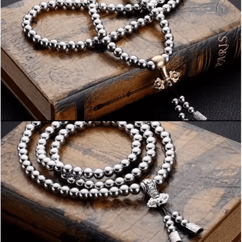 Tactical Steel Bead Survival Bracelet Necklace For Outdoor Protection 9