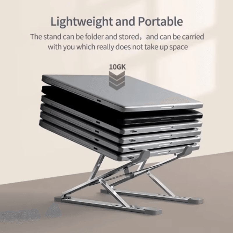 Adjustable Aluminum Laptop Stand With Foldable Cooling Design 6