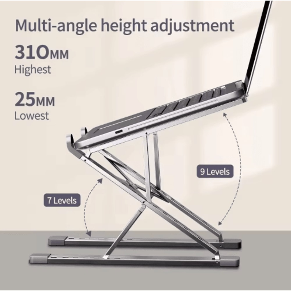 Adjustable Aluminum Laptop Stand With Foldable Cooling Design 8