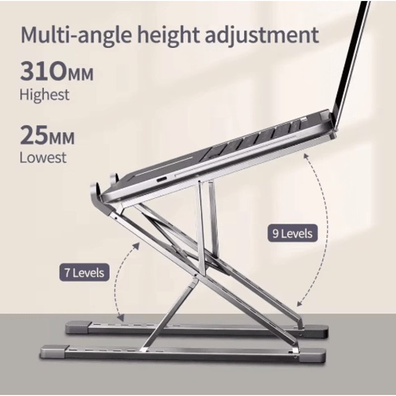 Adjustable Aluminum Laptop Stand With Foldable Cooling Design 8