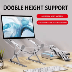 adjustable aluminum laptop stand with foldable cooling design