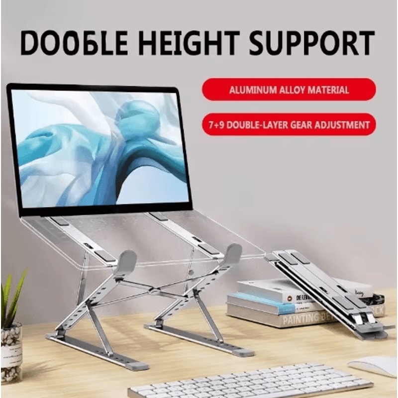 Adjustable Aluminum Laptop Stand With Foldable Cooling Design 0