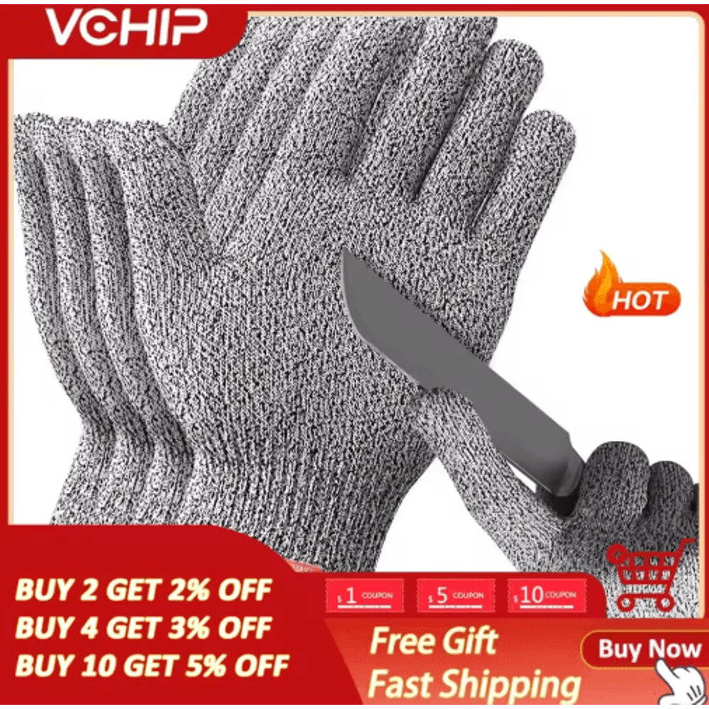HPPE Level 5 Cut Resistant Gloves For Kitchen Industrial Safety 5