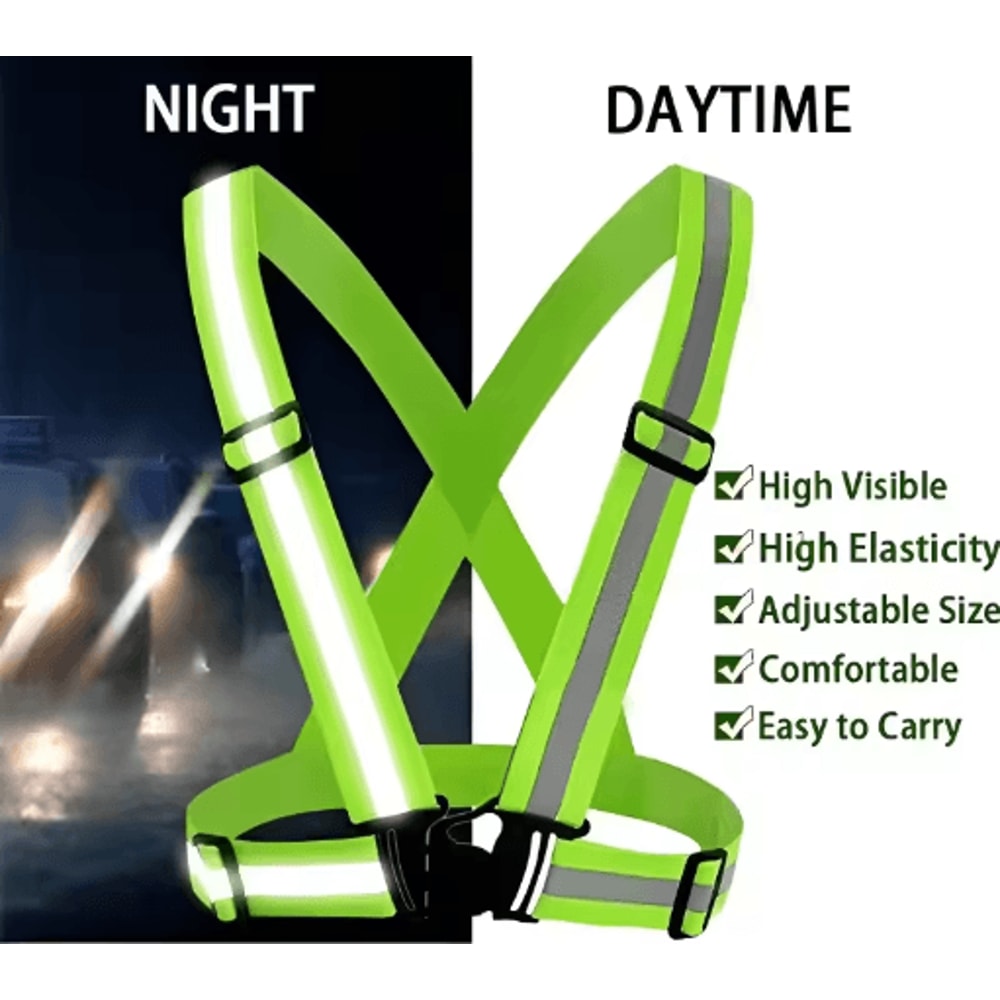 Adjustable Reflective Safety Vest For Running Cycling Night Walking 6