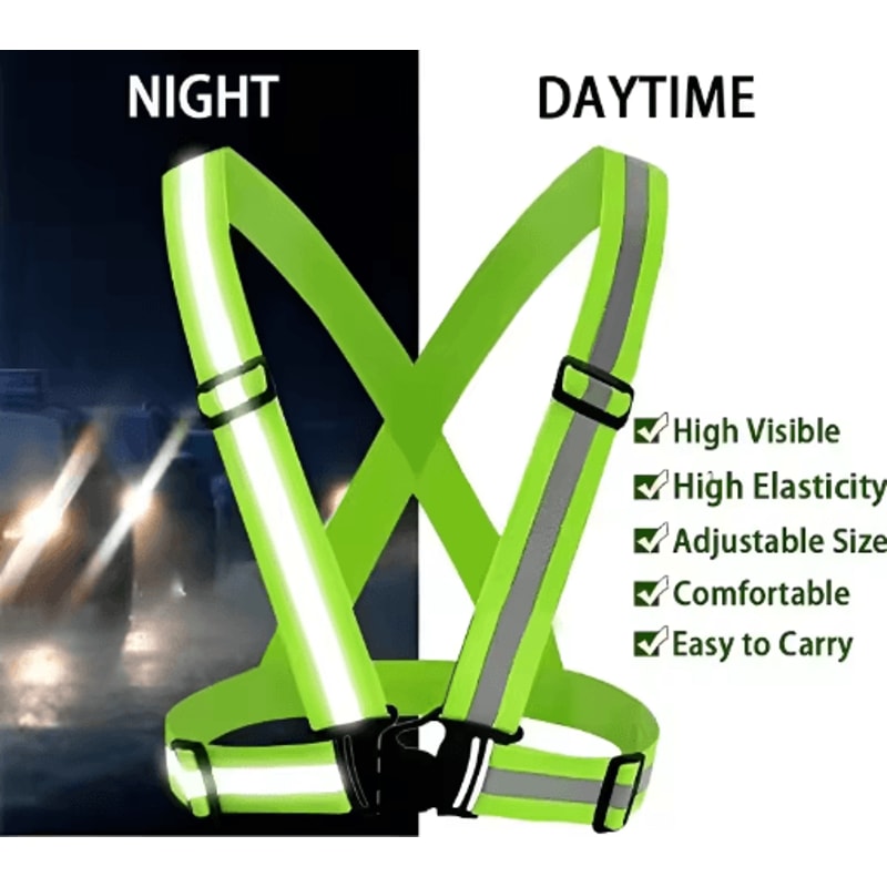 Adjustable Reflective Safety Vest For Running Cycling Night Walking 6