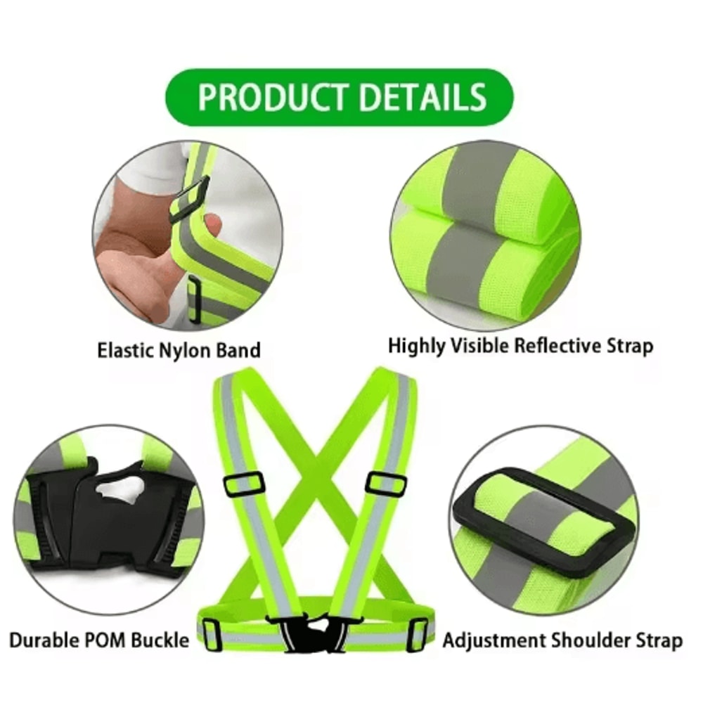 Adjustable Reflective Safety Vest For Running Cycling Night Walking 7