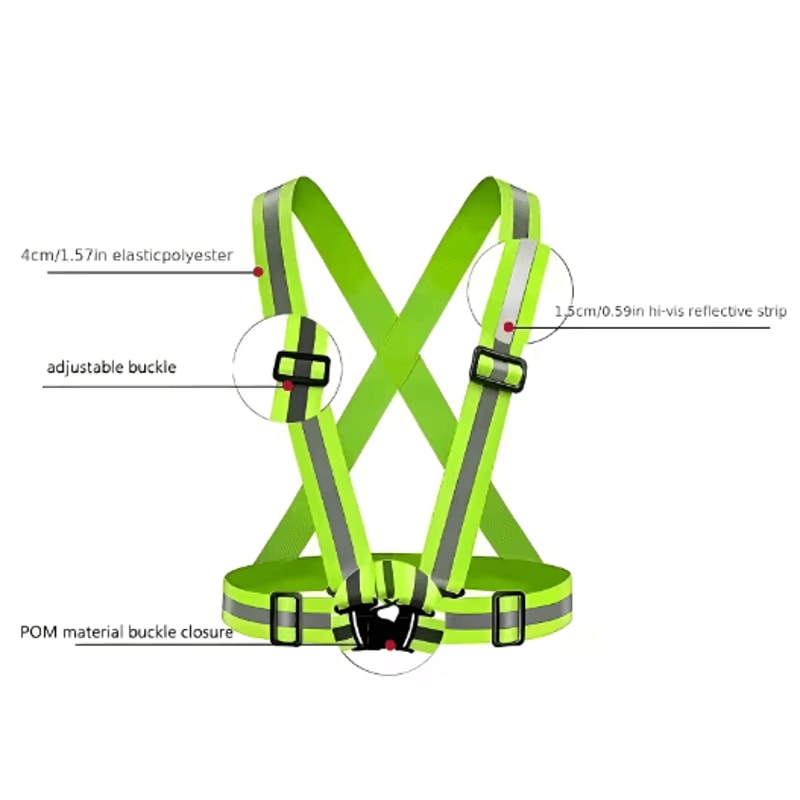 Adjustable Reflective Safety Vest For Running Cycling Night Walking 8