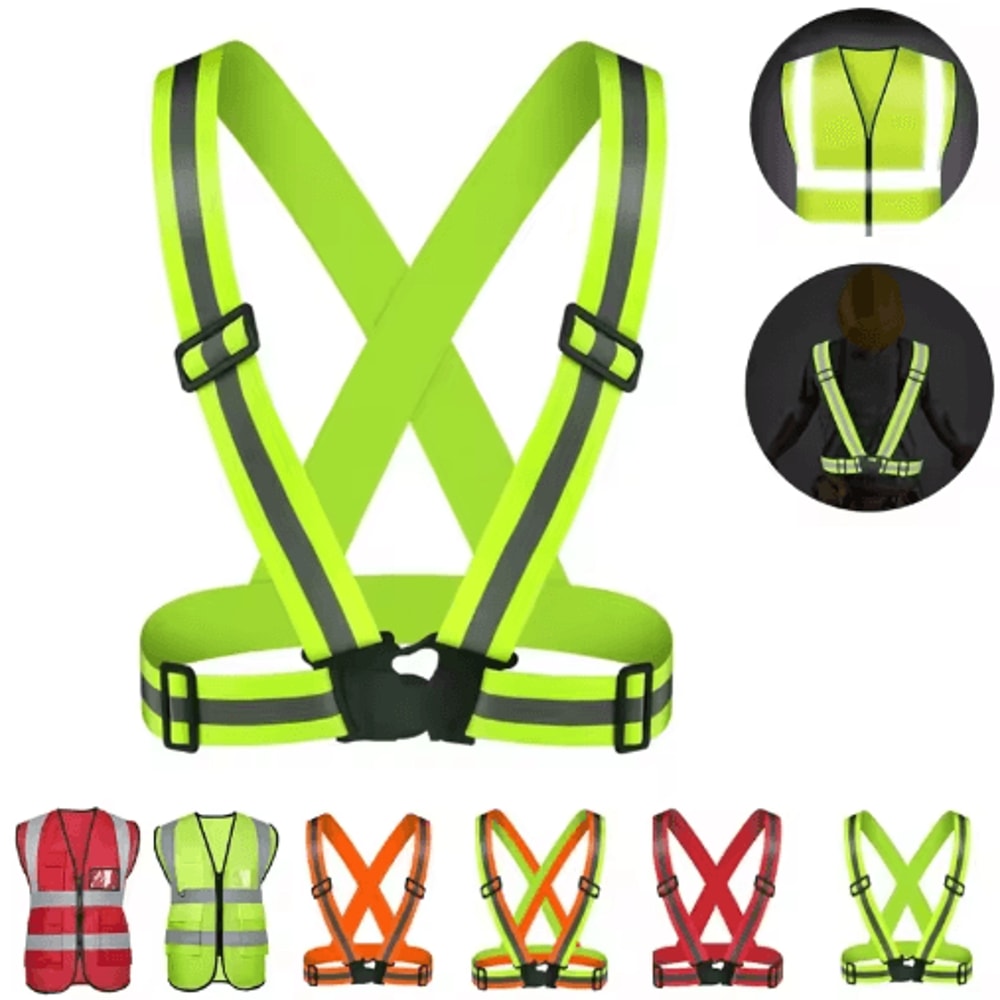 Adjustable Reflective Safety Vest For Running Cycling Night Walking 0