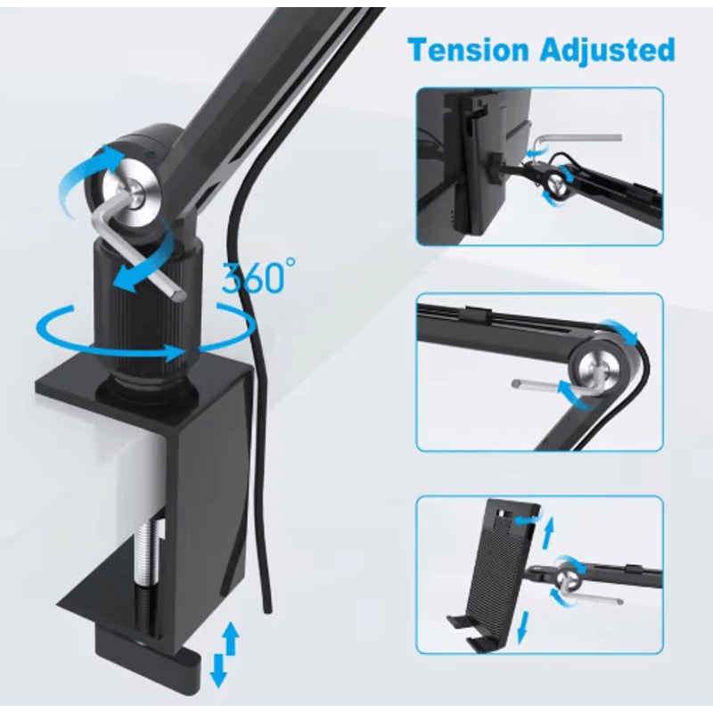360 Foldable Aluminum Monitor Stand For Portable Screens Tablets 5