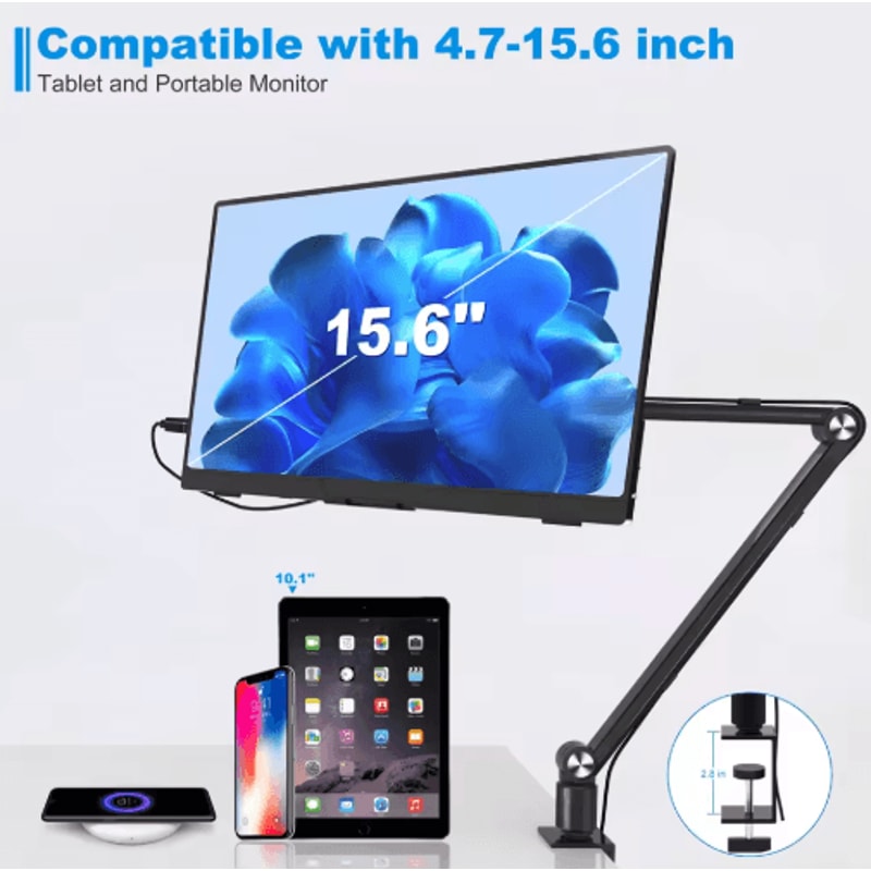 360 Foldable Aluminum Monitor Stand For Portable Screens Tablets 7
