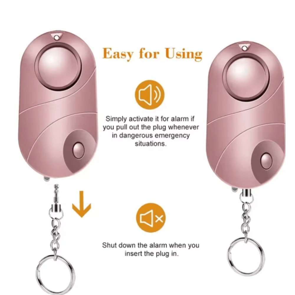 Personal Safety Alarm Keychain With LED Flashlight For Women Kids 16