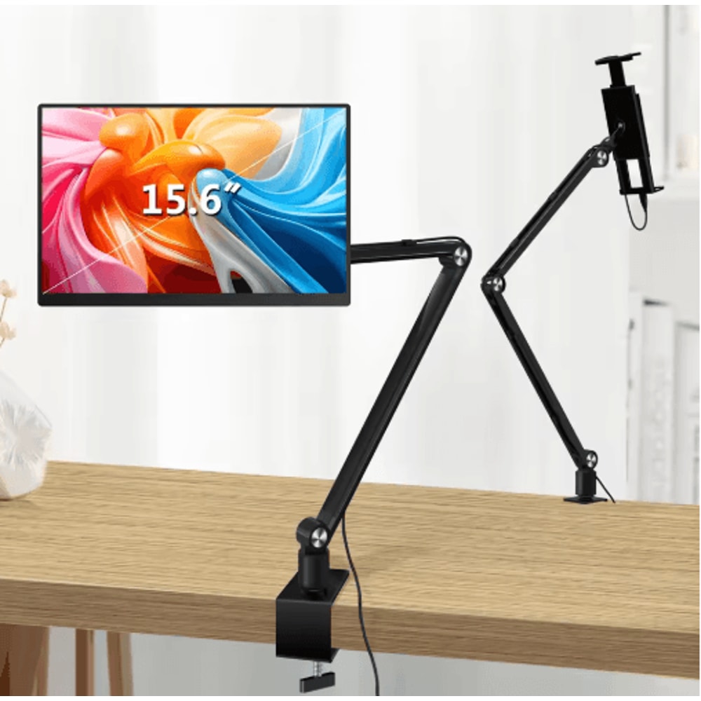2025 Aluminum Tablet Portable Monitor Stand With Rotating Long Arm 7