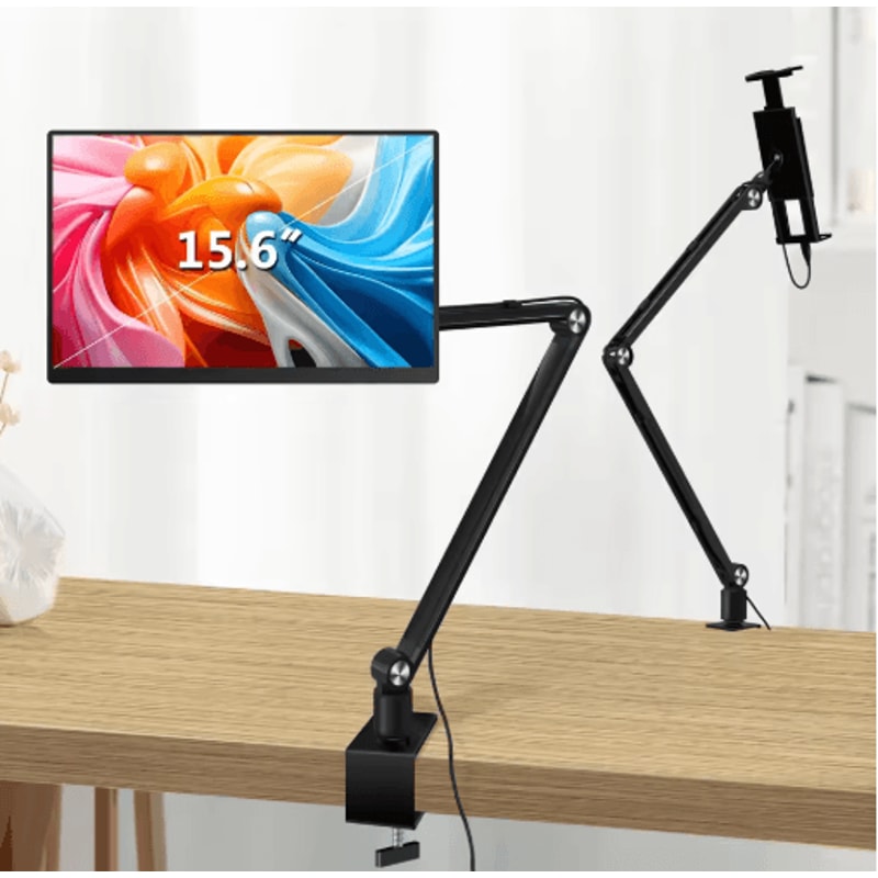 2025 Aluminum Tablet Portable Monitor Stand With Rotating Long Arm 7