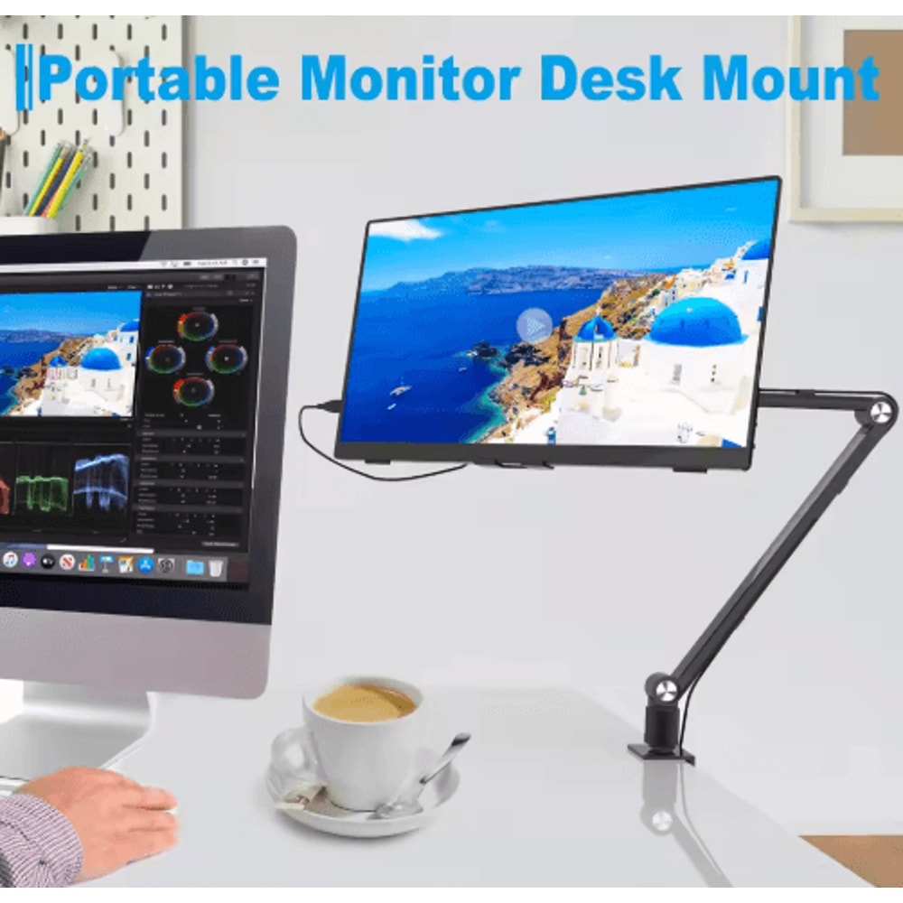 2025 Aluminum Tablet Portable Monitor Stand With Rotating Long Arm 0