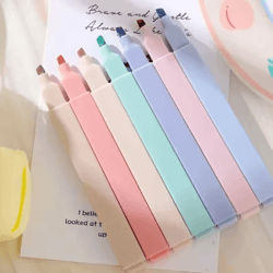 6pcs pastel highlighter set for school, study & creative journaling