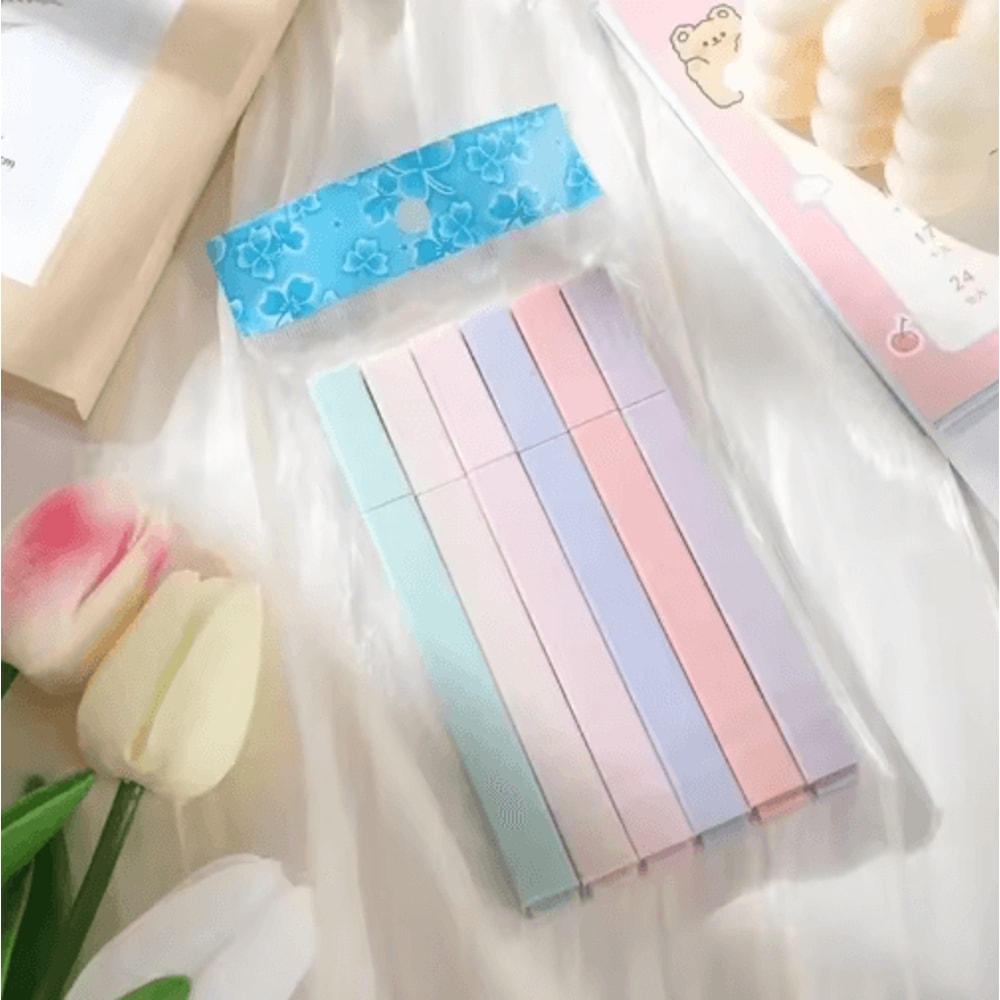 6PCS Pastel Highlighter Set For School Study Creative Journaling 4