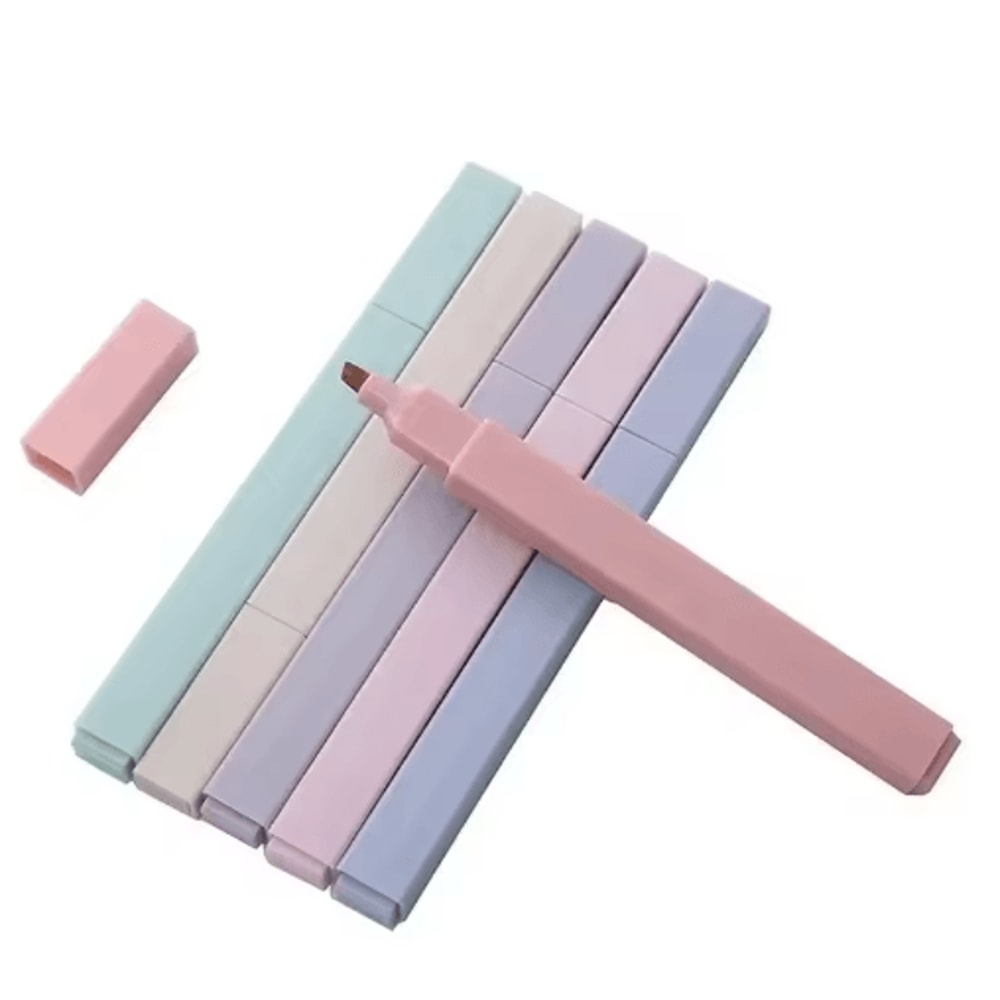 6PCS Pastel Highlighter Set For School Study Creative Journaling 7