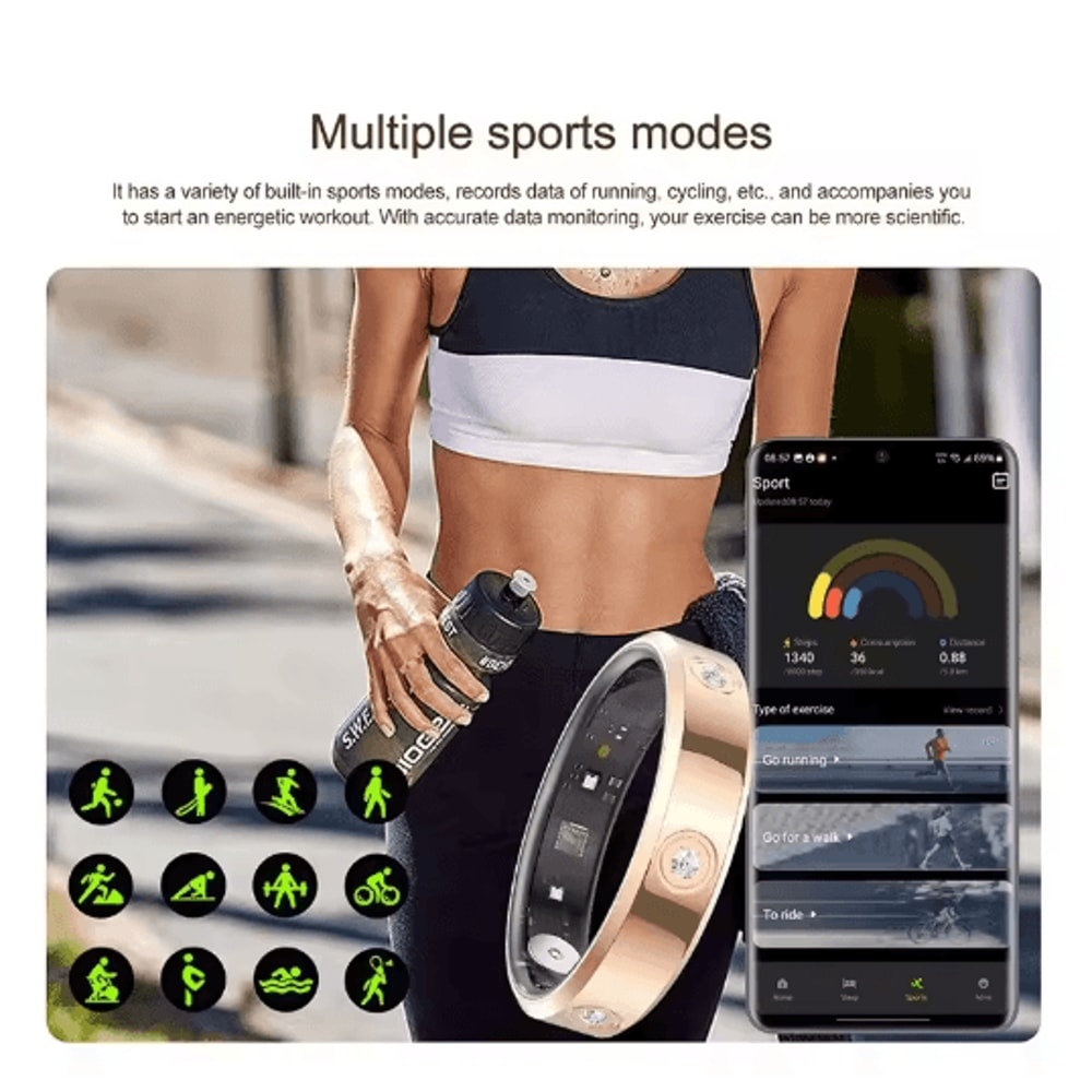 Ultra Slim Smart Health Ring With Heart Rate Stress Monitoring 7