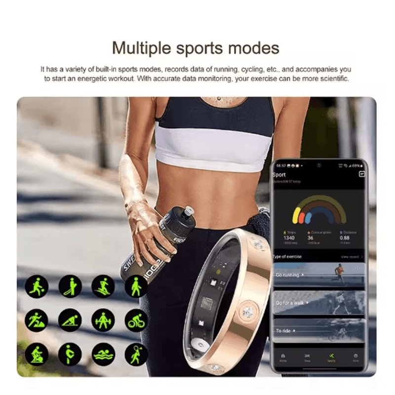 Ultra Slim Smart Health Ring With Heart Rate Stress Monitoring 7