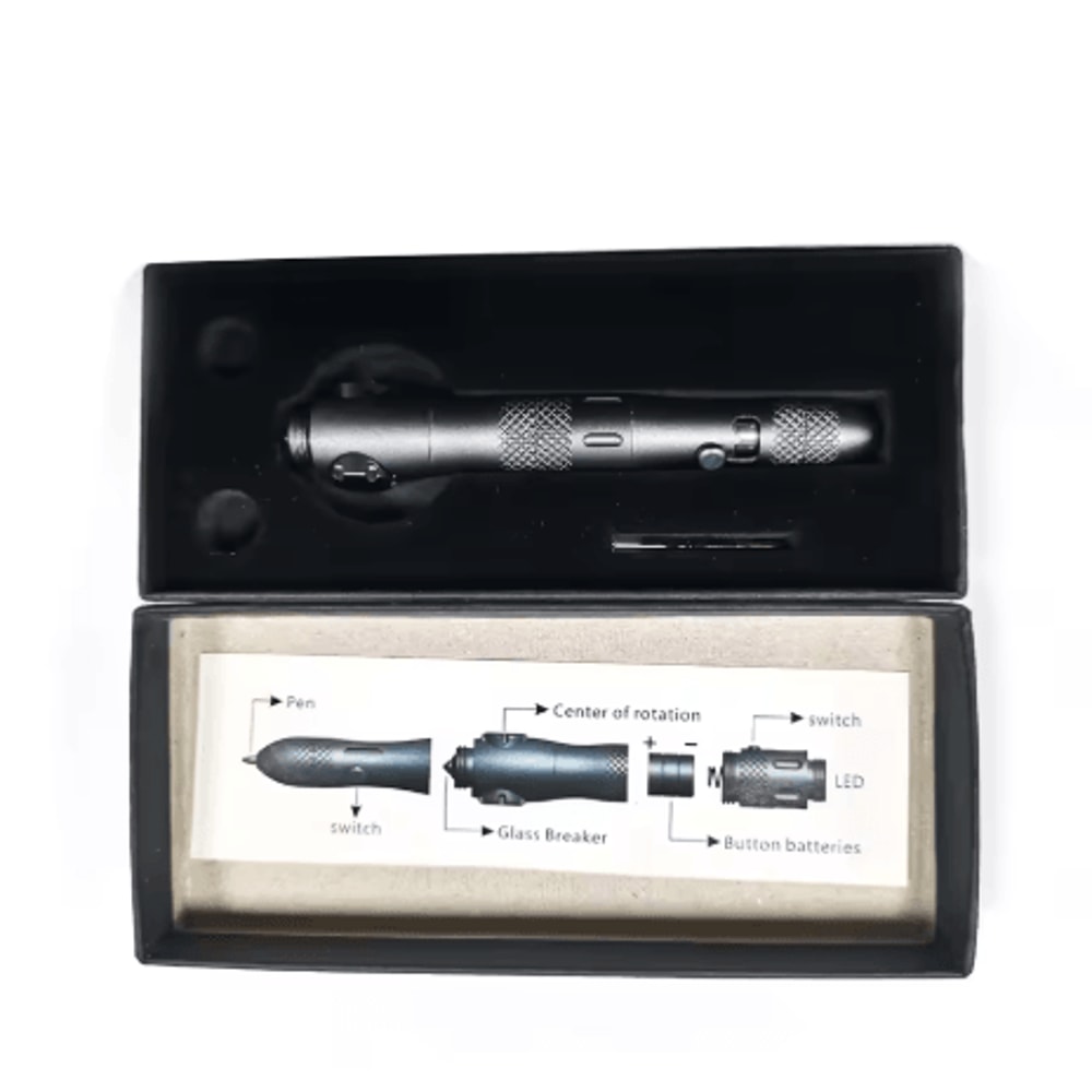 MultiFunction Tactical Survival Pen With Gyro LED Light 4
