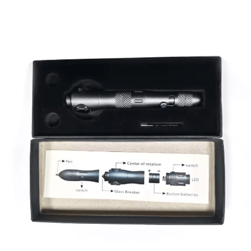 MultiFunction Tactical Survival Pen With Gyro LED Light 4