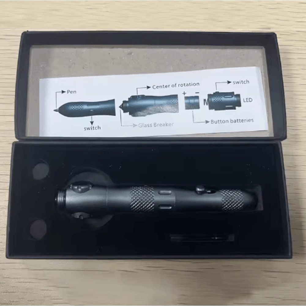 MultiFunction Tactical Survival Pen With Gyro LED Light 8