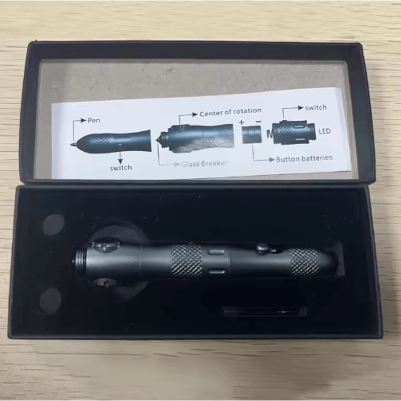 MultiFunction Tactical Survival Pen With Gyro LED Light 8