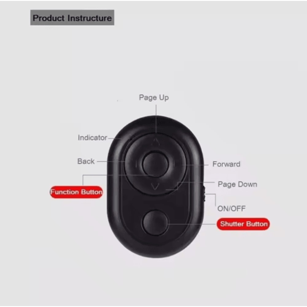 Mini Wireless Bluetooth Camera Remote For Selfies Videos 1