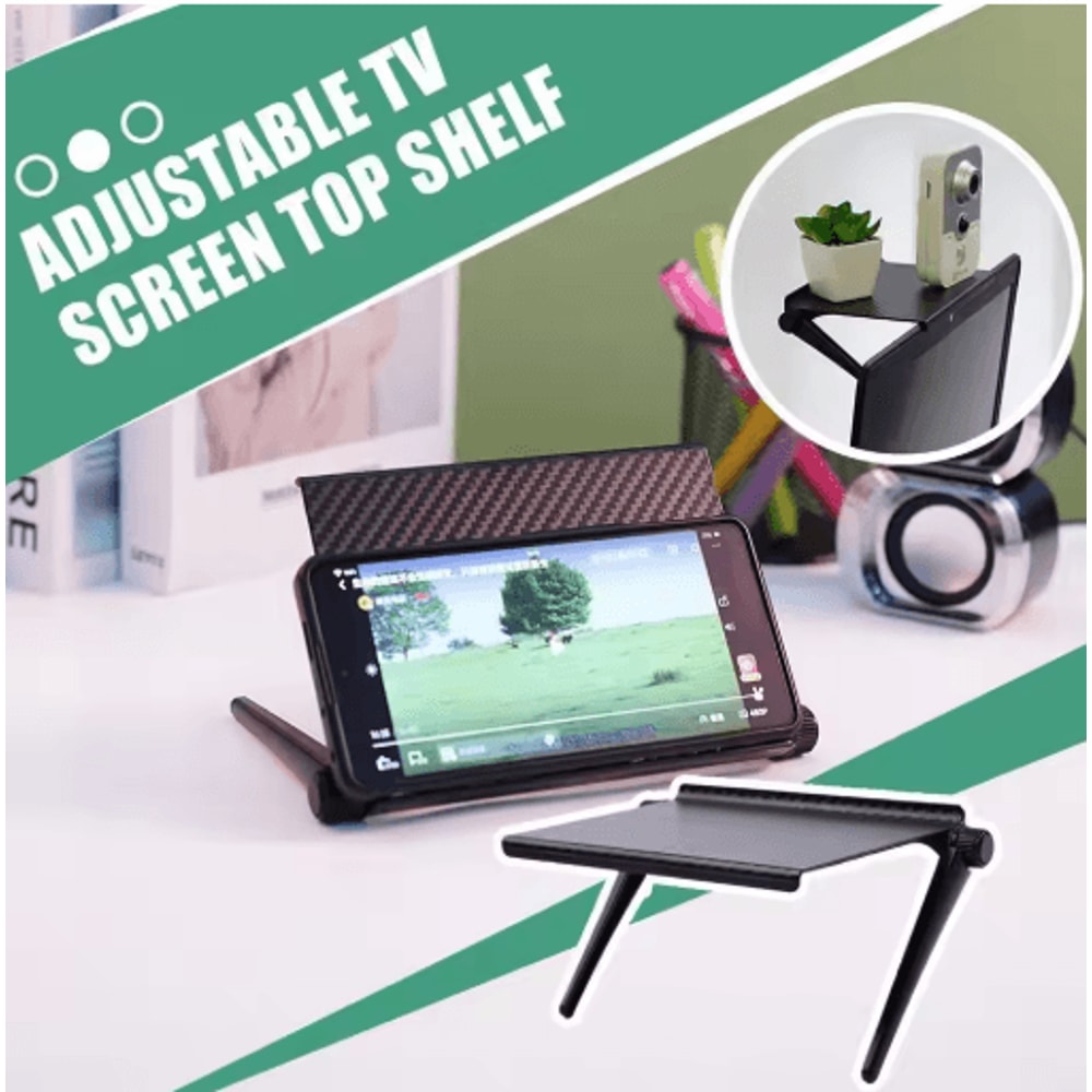 Adjustable TV Computer Monitor Shelf For Desktop Organization 0