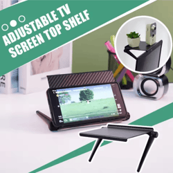 adjustable tv & computer monitor shelf for desktop organization