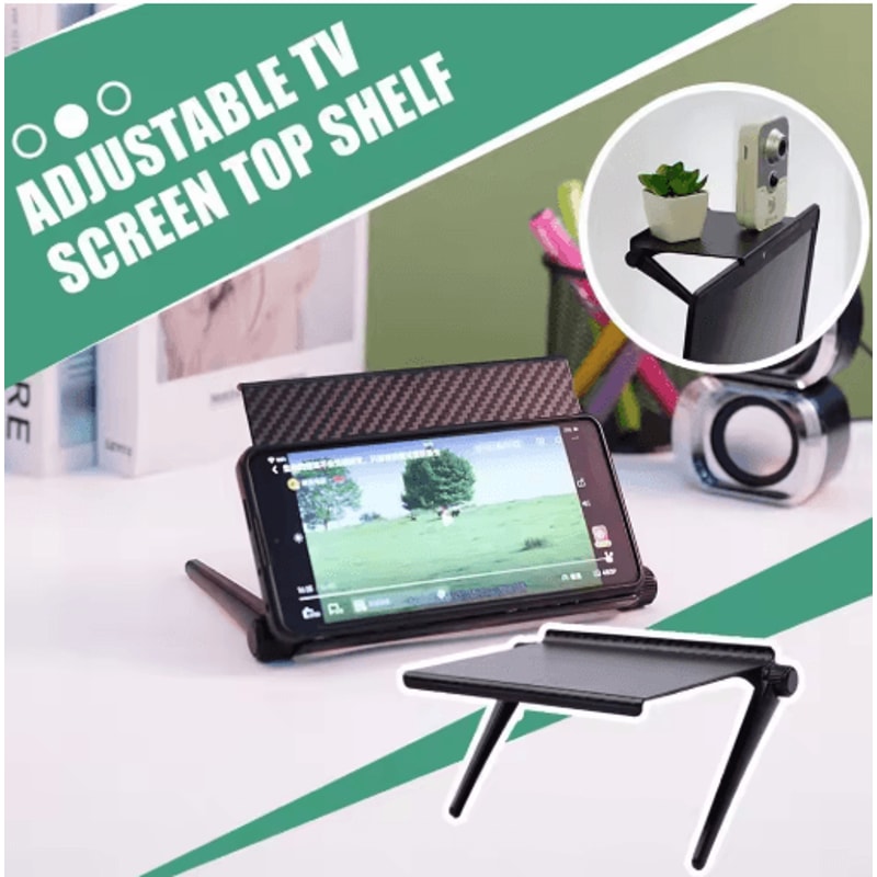 Adjustable TV Computer Monitor Shelf For Desktop Organization 0