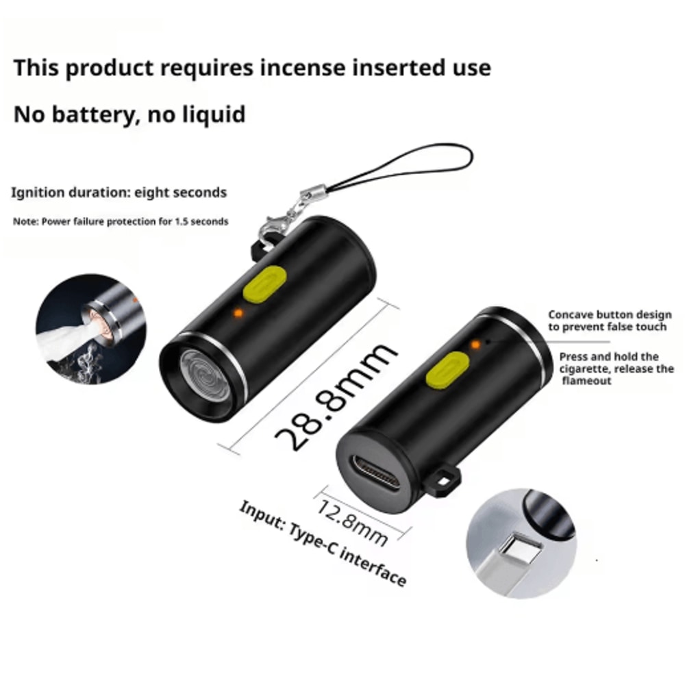 Mini TypeC Flameless Electric Lighter For Travel Outdoor Use 3