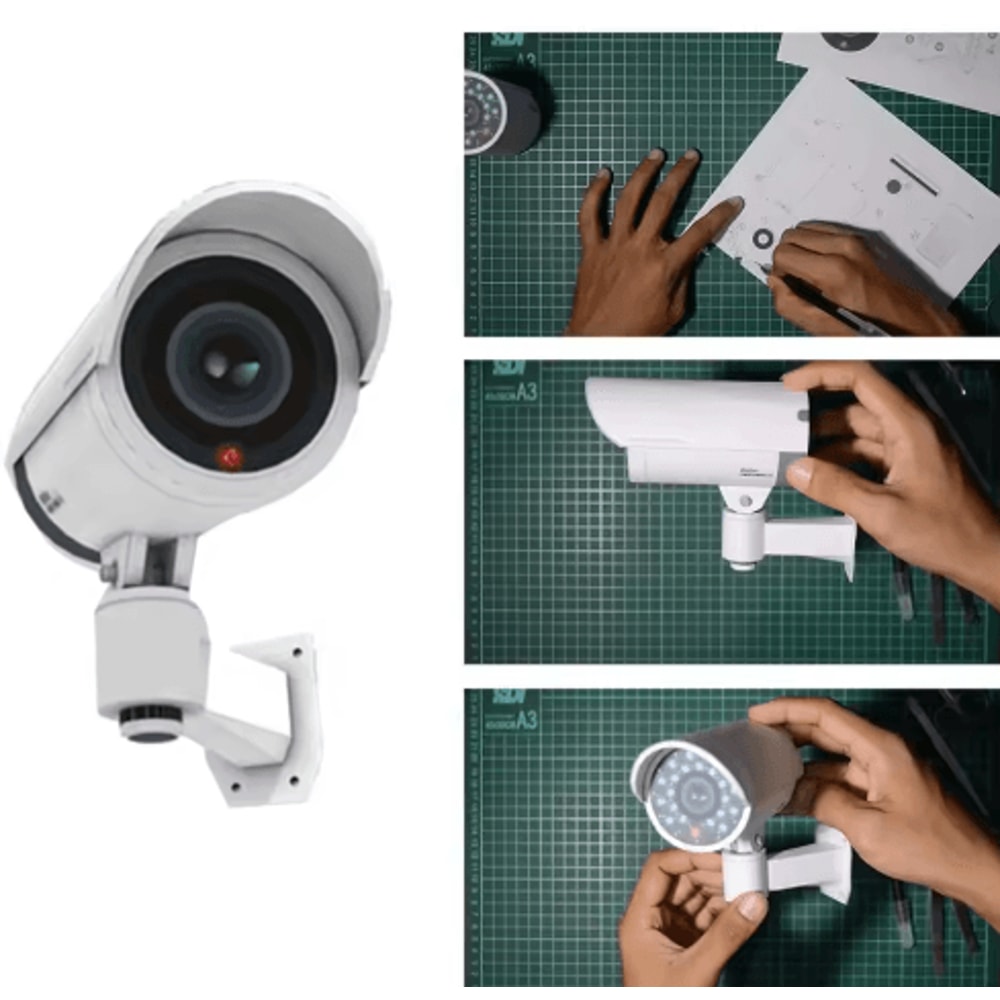 Waterproof Dummy Surveillance Camera With Flashing LED Security Light 5