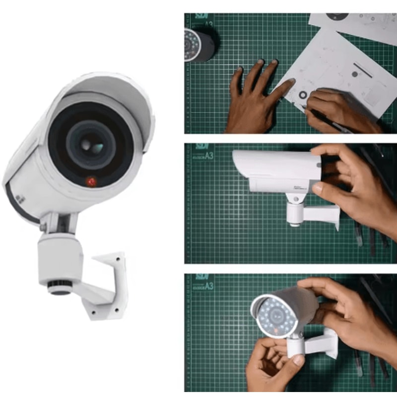 Waterproof Dummy Surveillance Camera With Flashing LED Security Light 5