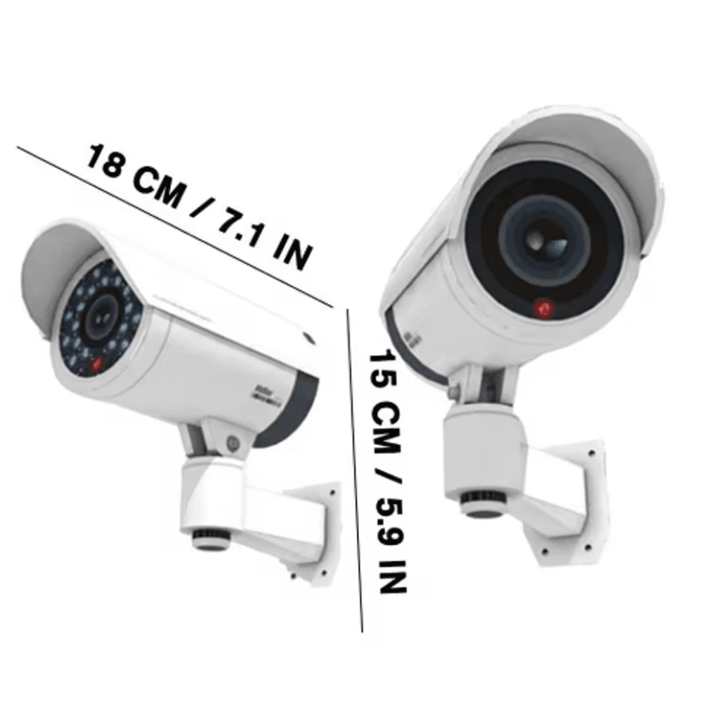Waterproof Dummy Surveillance Camera With Flashing LED Security Light 0