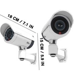 waterproof dummy surveillance camera with flashing led security light