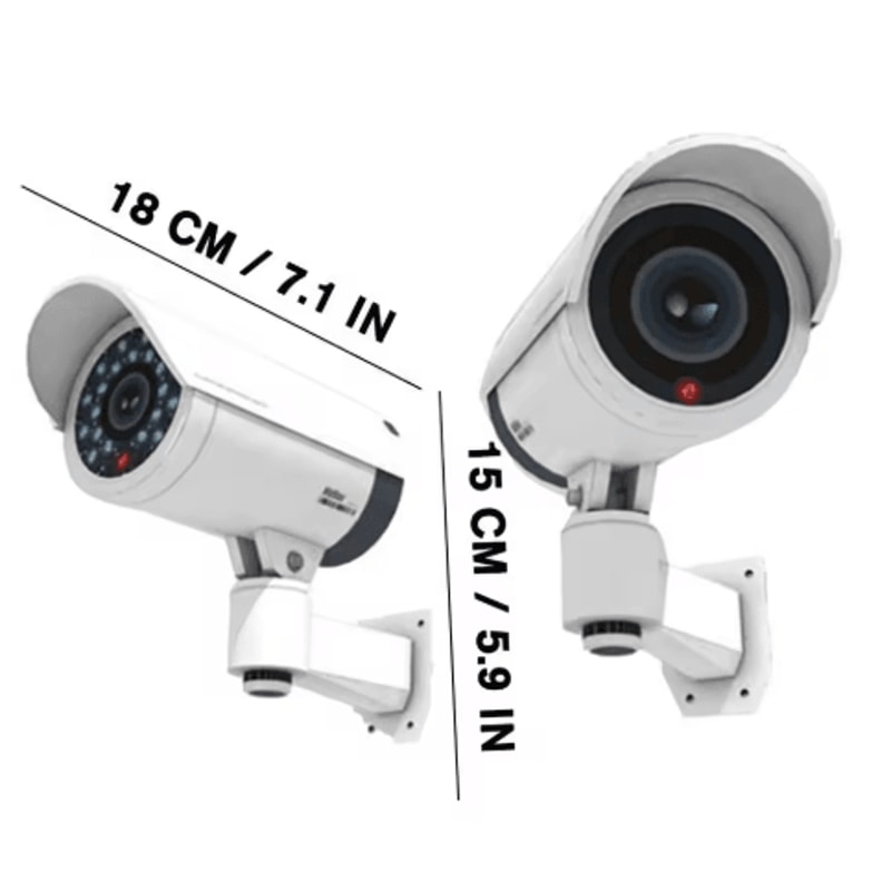Waterproof Dummy Surveillance Camera With Flashing LED Security Light 0