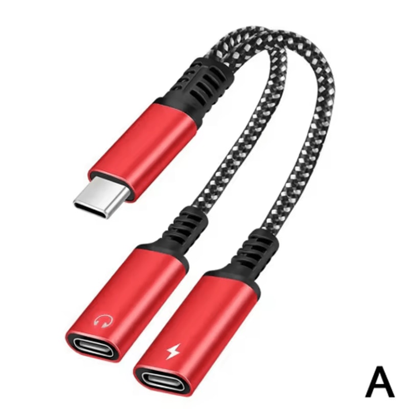 60W PD USB C Splitter With Dual TypeC Audio Charging Adapter 3
