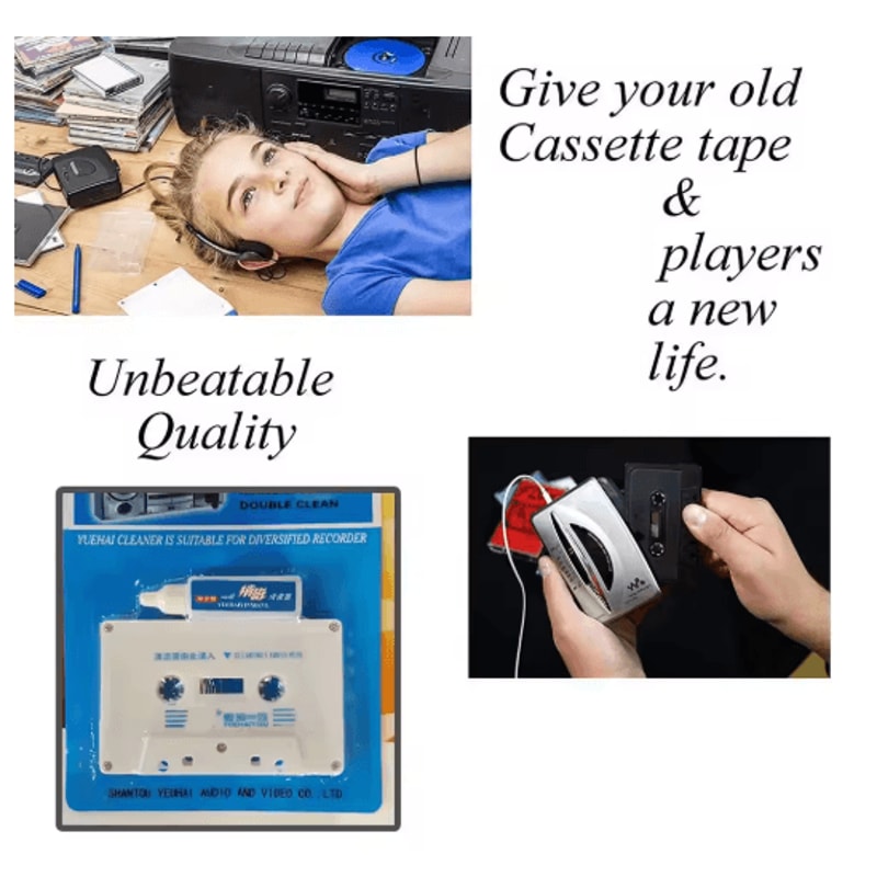 Audio Cassette Tape Head Cleaner For Car Home Players 1